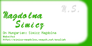 magdolna simicz business card